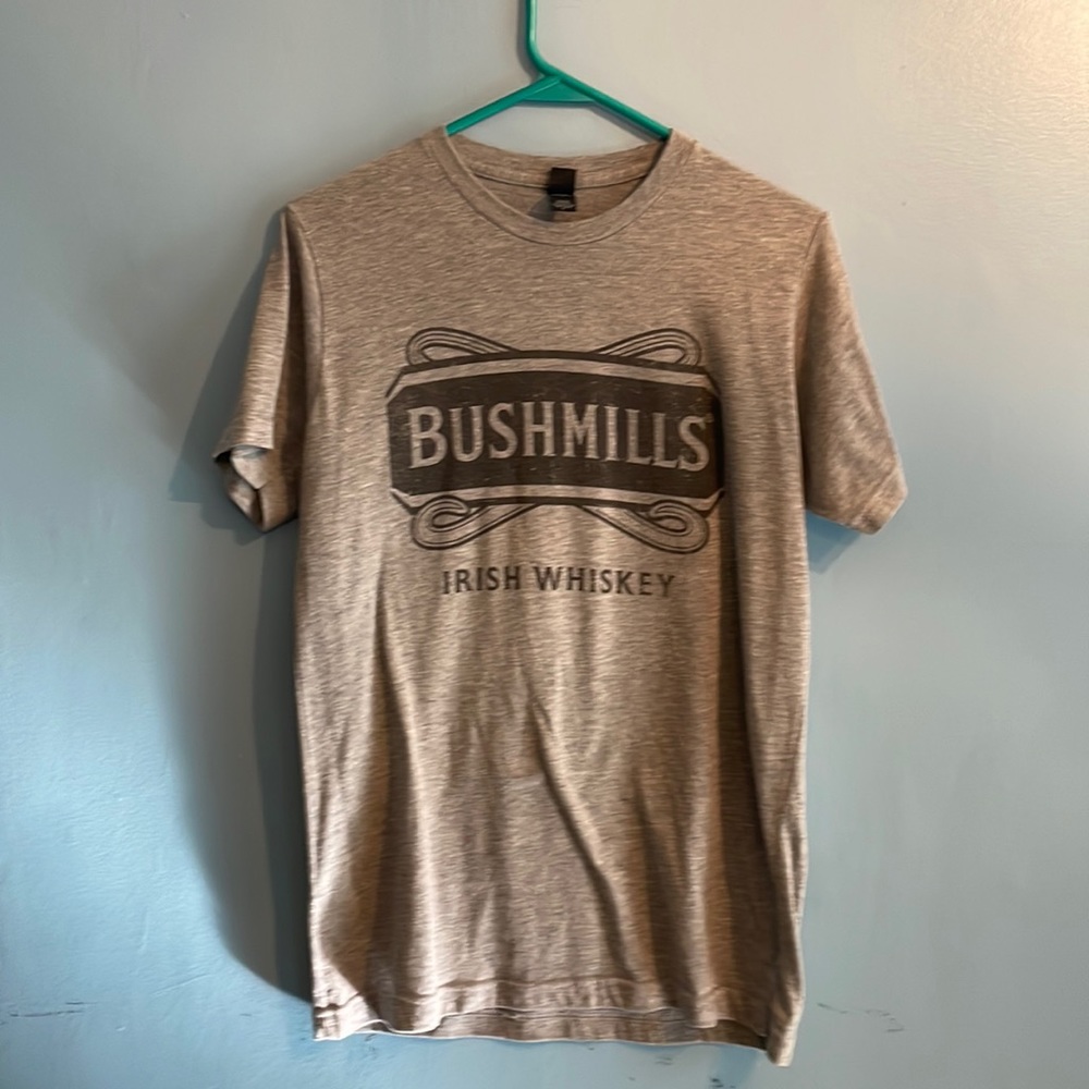Gray and Black Bushmills Irosh Whiskey T-Shirt